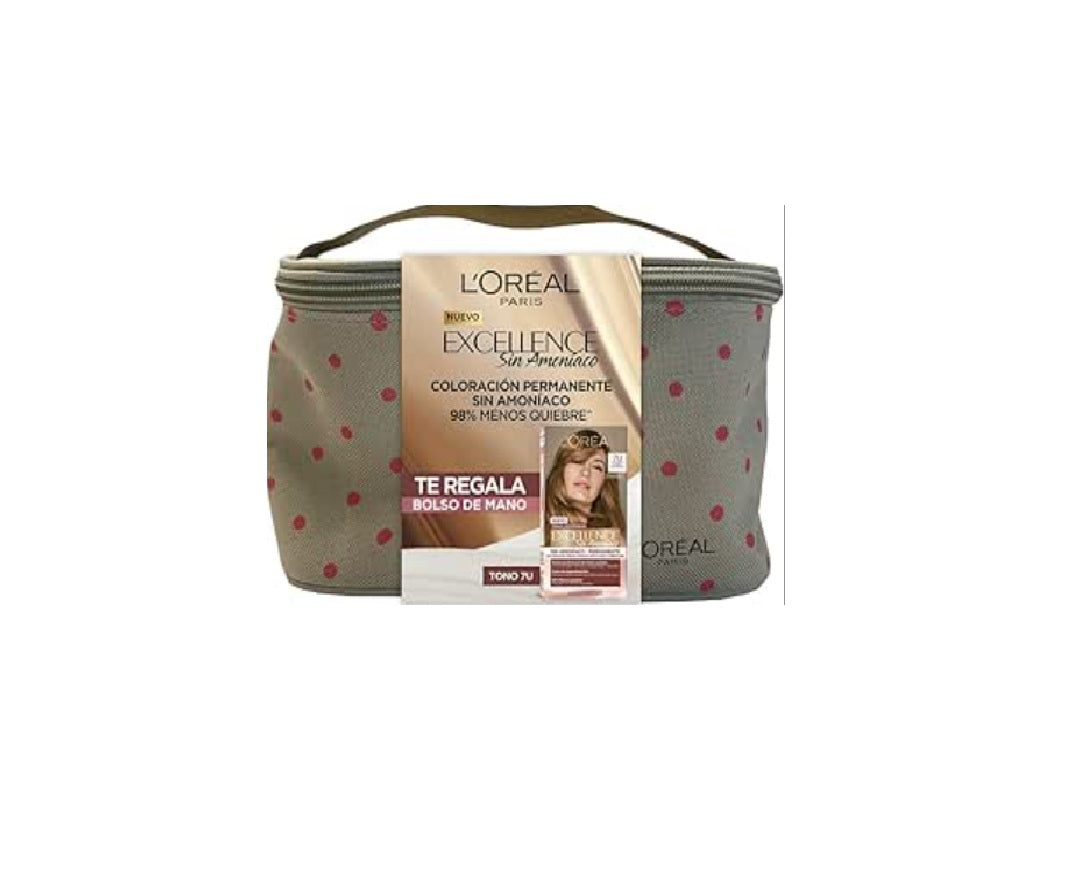 Tinte para Cabello sin Amoniaco Excellence de L'Oréal Paris 7U Castaño Universal + Cosmetiquera